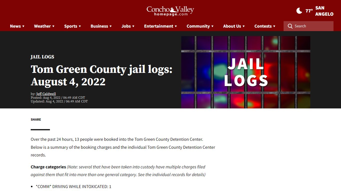 Tom Green County jail logs: August 4, 2022